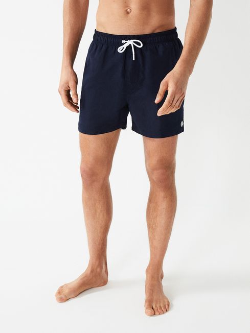 Wave Plain Drawstring Swim Shorts
