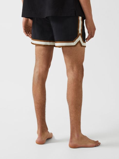 Baller - Che Contrast Stripe Elasticated Waist Swim Shorts