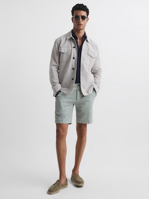 Ezra Cotton-Linen Blend Shorts