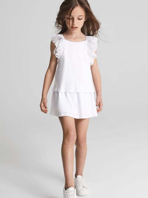 Charlotte Jr Junior Lace Shoulder Jersey Mini Dress