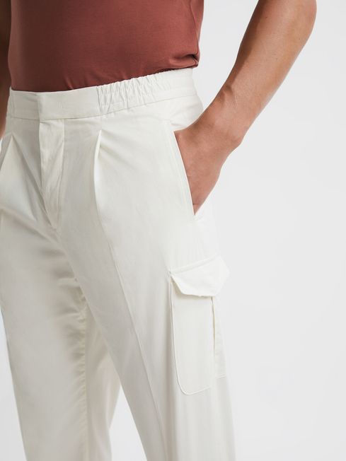Cargo Pleat Front Tapered Cargo Trousers