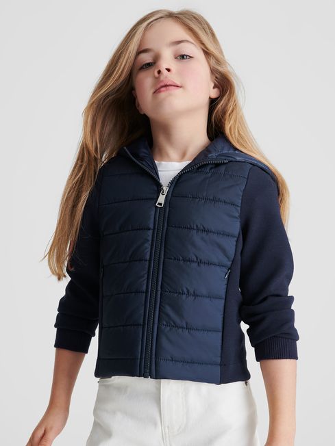 Charley Jr Junior Jersey Hooded Hybrid Jacket