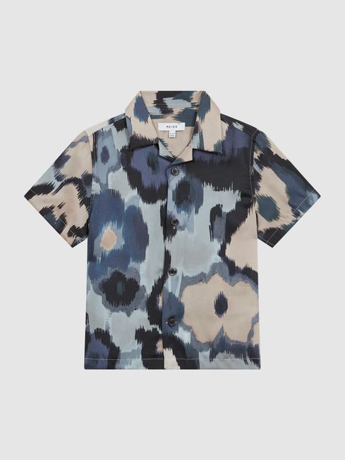 Fangio Floral Print Cuban Collar Shirt