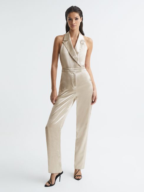 Martine Metallic Tuxedo Jumpsuit