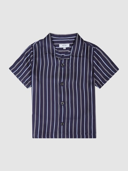 Svenson Cuban Collar Striped Shirt
