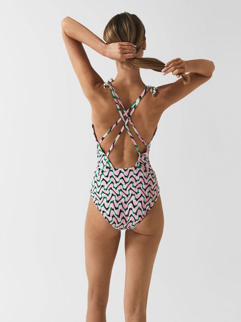Amelia Plunge Printed Swimsuit
