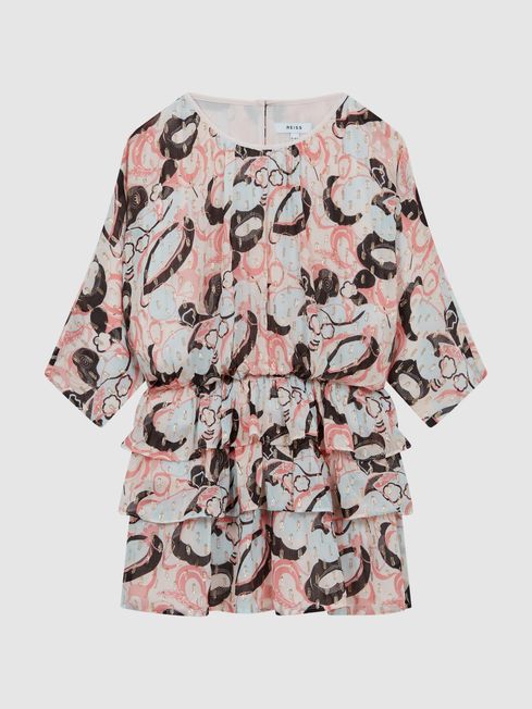 Kayla Printed Ruffle Dress