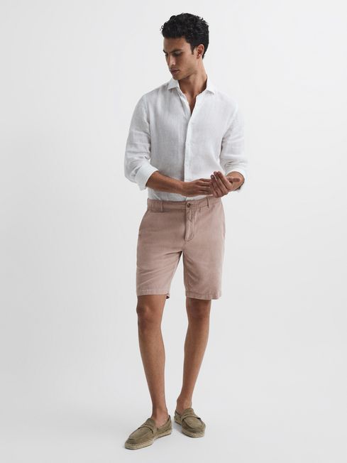 Ezra Cotton-Linen Blend Shorts