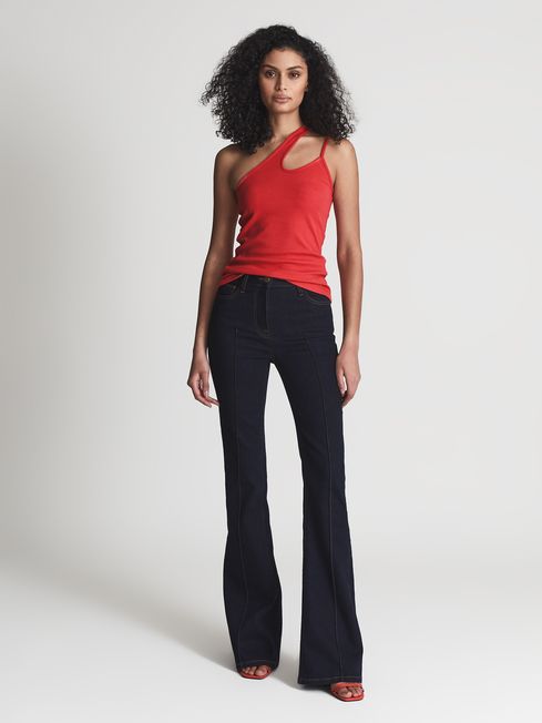 Amber One Shoulder Cut-Out Jersey Top