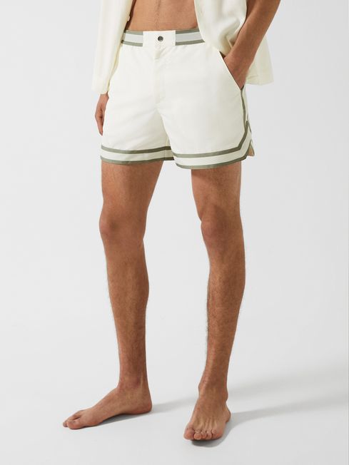 Baller - Che Contrast Stripe Elasticated Waist Swim Shorts