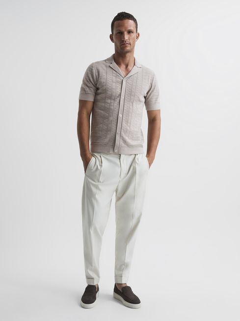 Jacob Cuban Collar Stitch Interest Polo Shirts