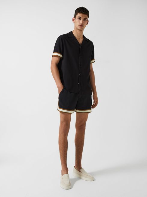 Valbonne - Che Contrast Cuff Cuban Collar Shirt