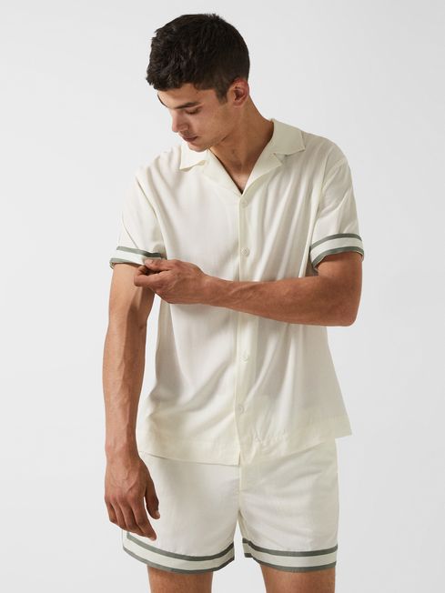 Valbonne - Che Contrast Cuff Cuban Collar Shirt