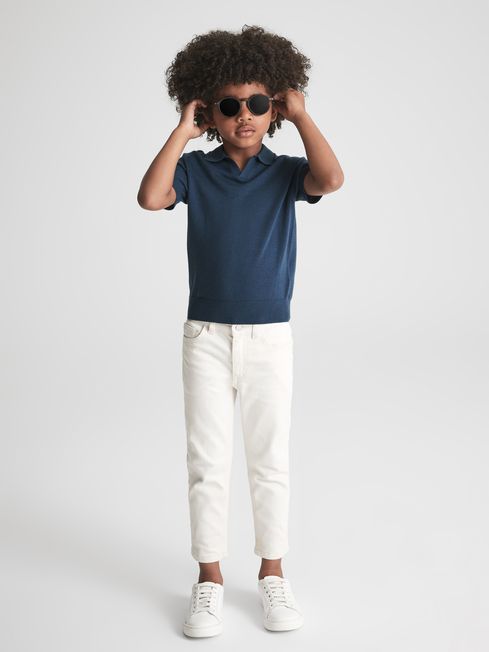 Duchie Merino Wool Open Collar Polo Shirt