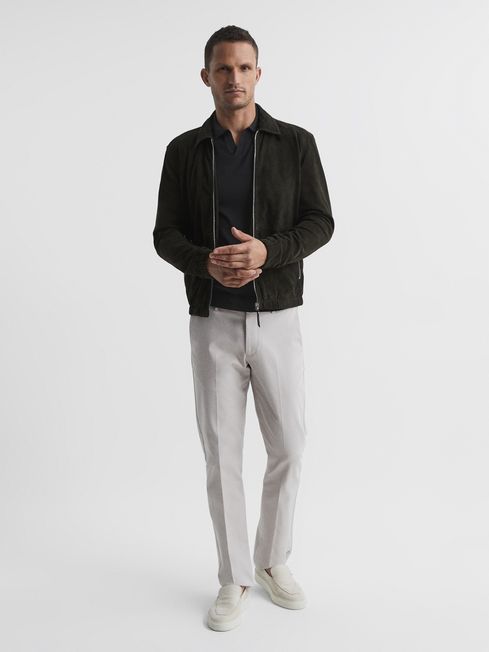 Duchie Merino Wool Open Collar Polo Shirt