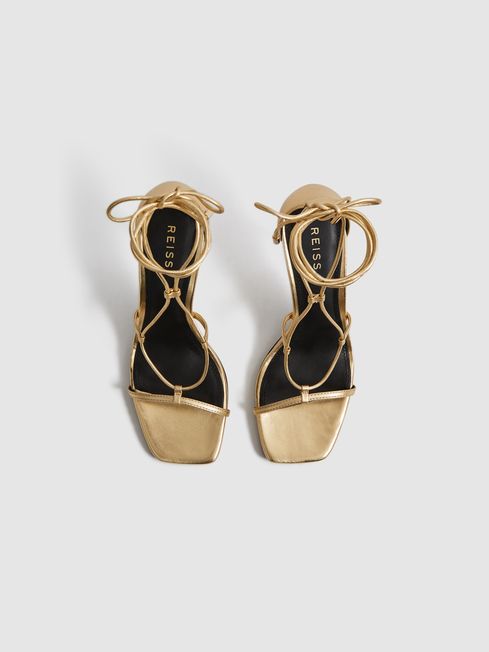 Kali High Leather Strappy Wrap Sandals
