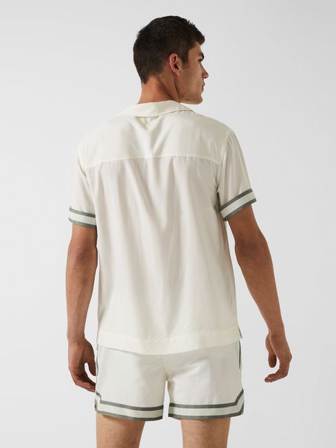 Valbonne - Che Contrast Cuff Cuban Collar Shirt