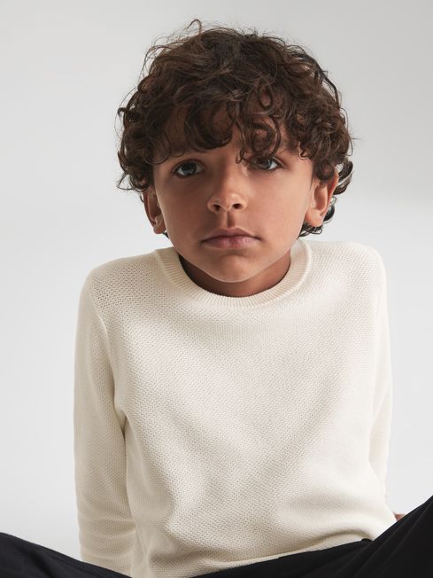 Brookes Stitch Interest Crew Neck Jumper