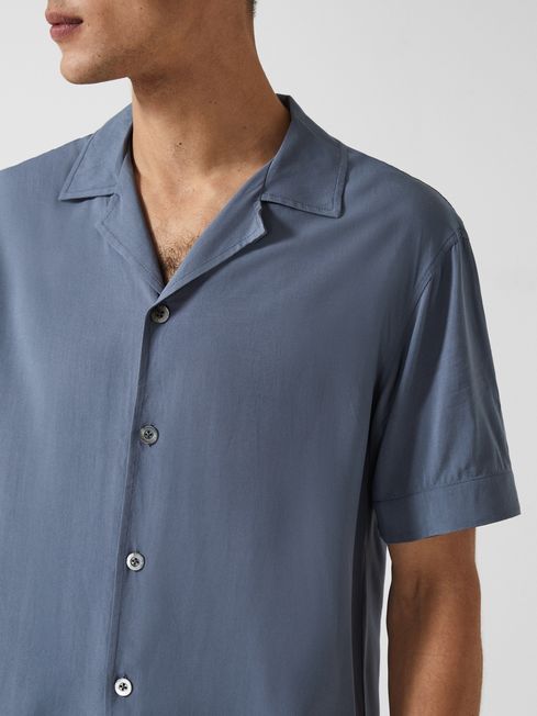 Valbonne - Che Contrast Cuff Cuban Collar Shirt