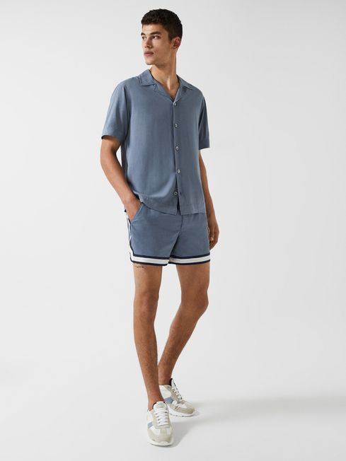 Valbonne - Che Contrast Cuff Cuban Collar Shirt