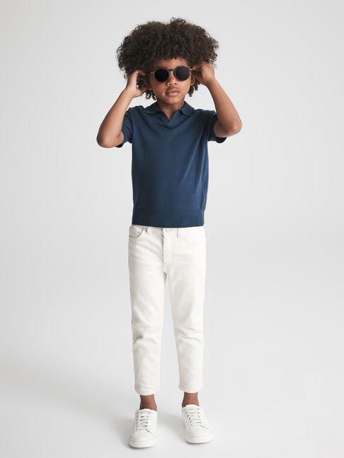 Duchie Merino Wool Open Collar Polo Shirt
