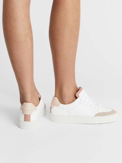 Ashley Leather Contrast Sole Trainers