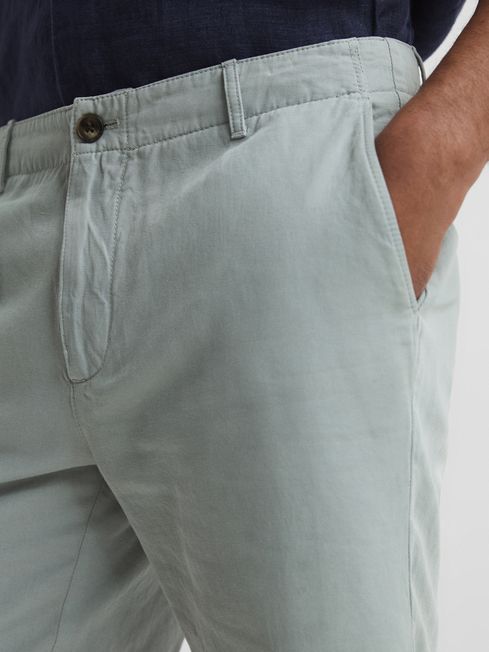 Ezra Cotton-Linen Blend Shorts