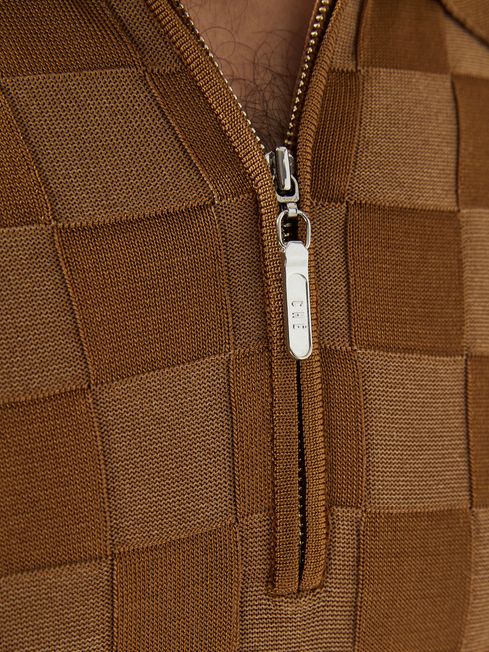 Bali - Che Basket Weave Half Zip Polo T-Shirt