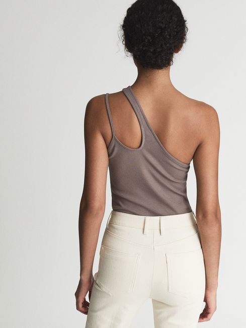 Amber One Shoulder Cut-Out Jersey Top