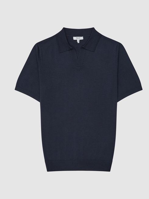 Duchie Merino Wool Open Collar Polo Shirt