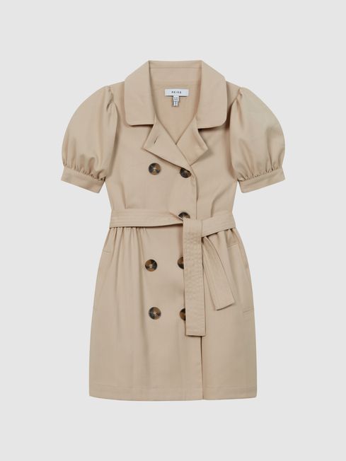 Naomi Puff Sleeve Belted Dress