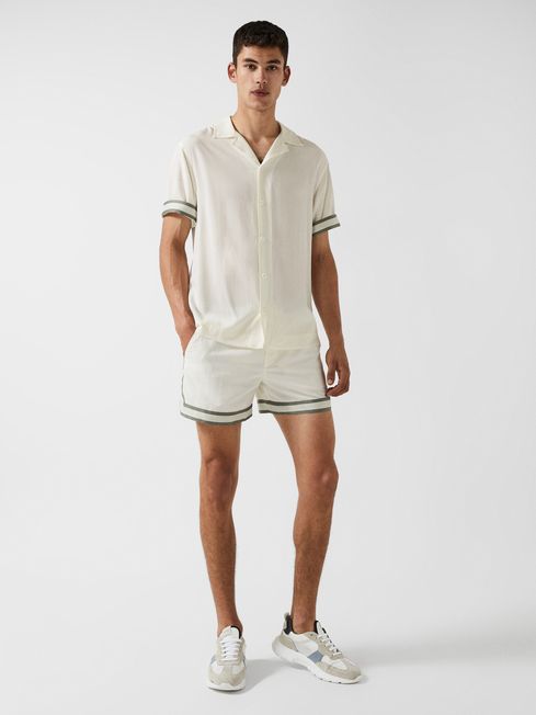 Valbonne - Che Contrast Cuff Cuban Collar Shirt