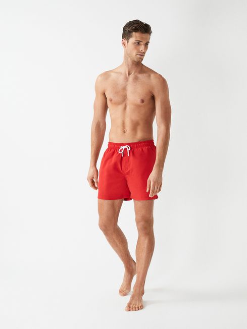 Wave Plain Drawstring Swim Shorts