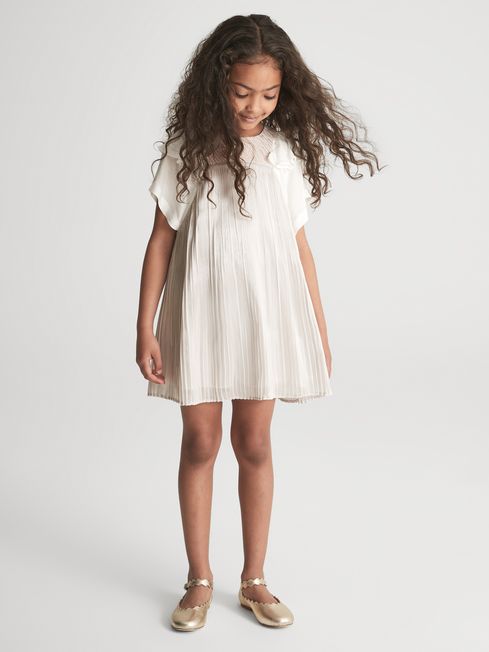 Ariella Metallic Pleated Dress