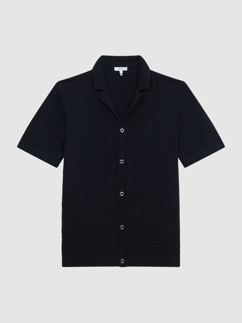 Jacob Cuban Collar Stitch Interest Polo Shirts
