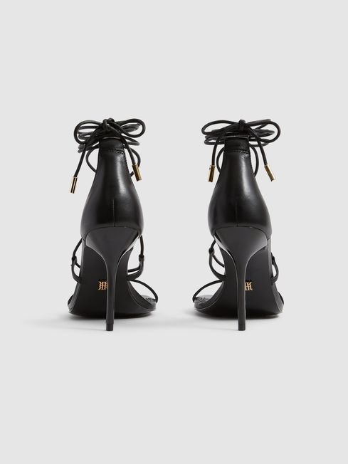 Kali High Leather Strappy Wrap Sandals