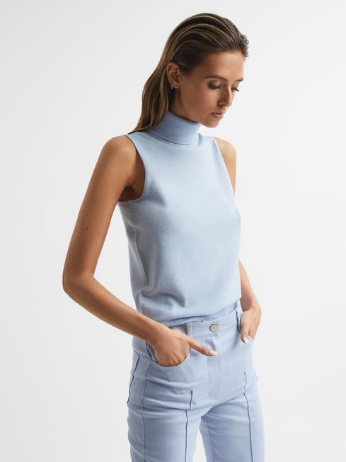 Edna Sleeveless Roll Neck Jumper