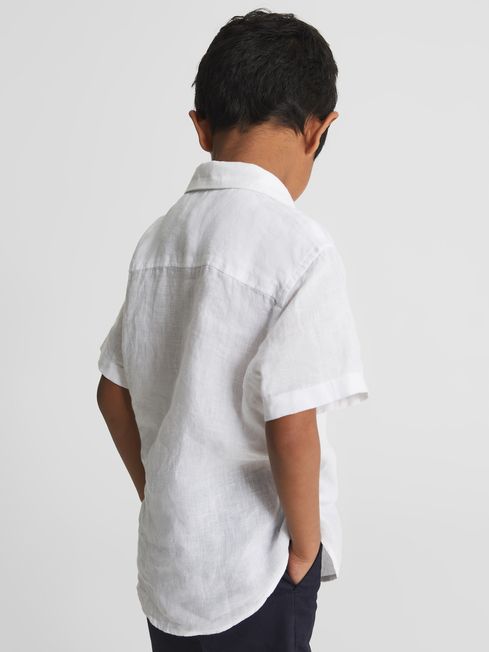 Holiday Junior Short Sleeve Linen Shirt