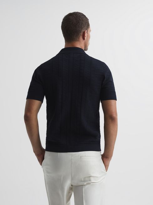 Jacob Cuban Collar Stitch Interest Polo Shirts