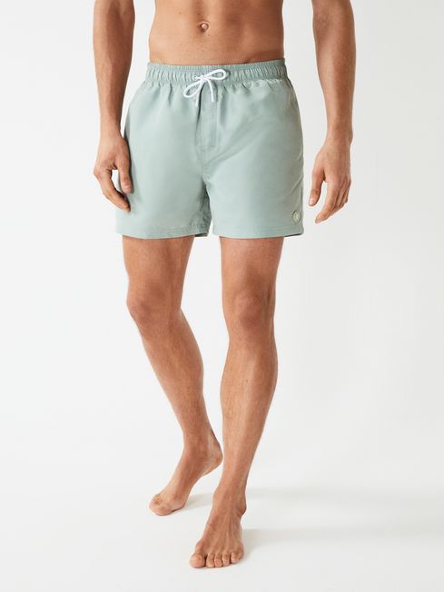 Wave Plain Drawstring Swim Shorts