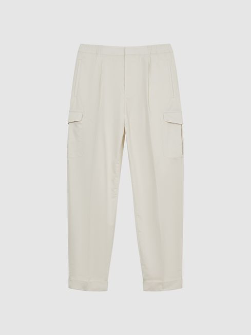 Cargo Pleat Front Tapered Cargo Trousers