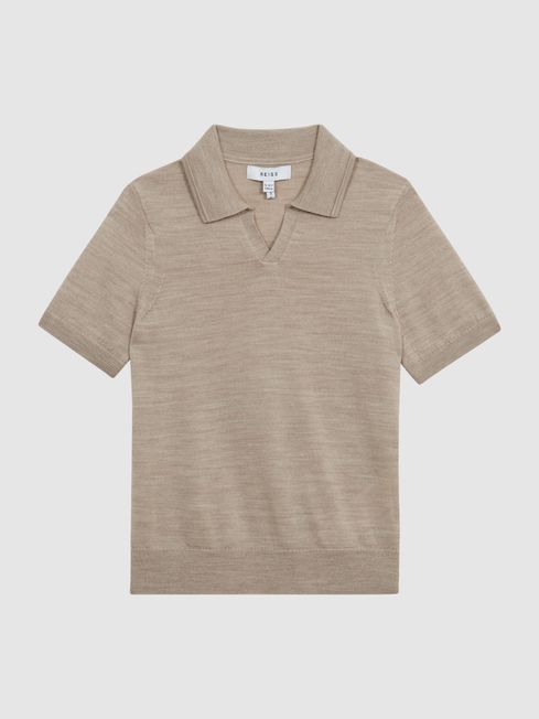 Duchie Merino Wool Open Collar Polo Shirt