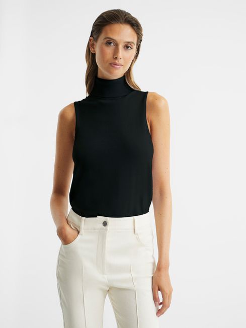 Edna Sleeveless Roll Neck Jumper