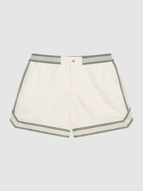 Baller - Che Contrast Stripe Elasticated Waist Swim Shorts