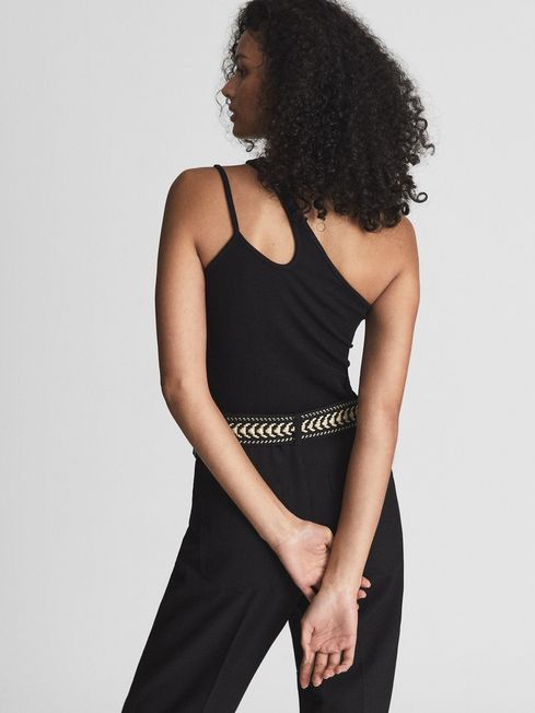 Amber One Shoulder Cut-Out Jersey Top