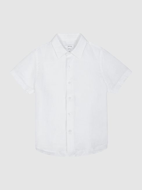 Holiday Junior Short Sleeve Linen Shirt