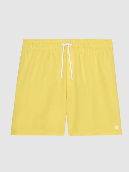 Wave Plain Drawstring Swim Shorts