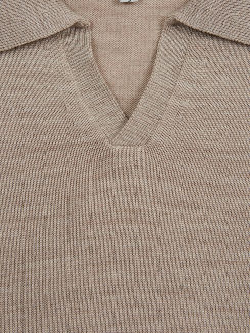Duchie Merino Wool Open Collar Polo Shirt