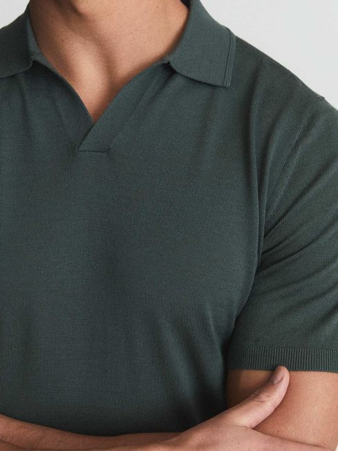 Duchie Merino Wool Open Collar Polo Shirt