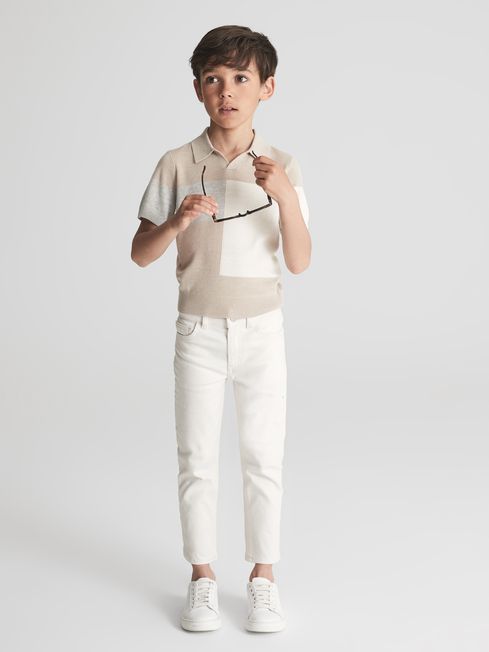 Tondo Open Collar Colourblock Polo T-Shirt